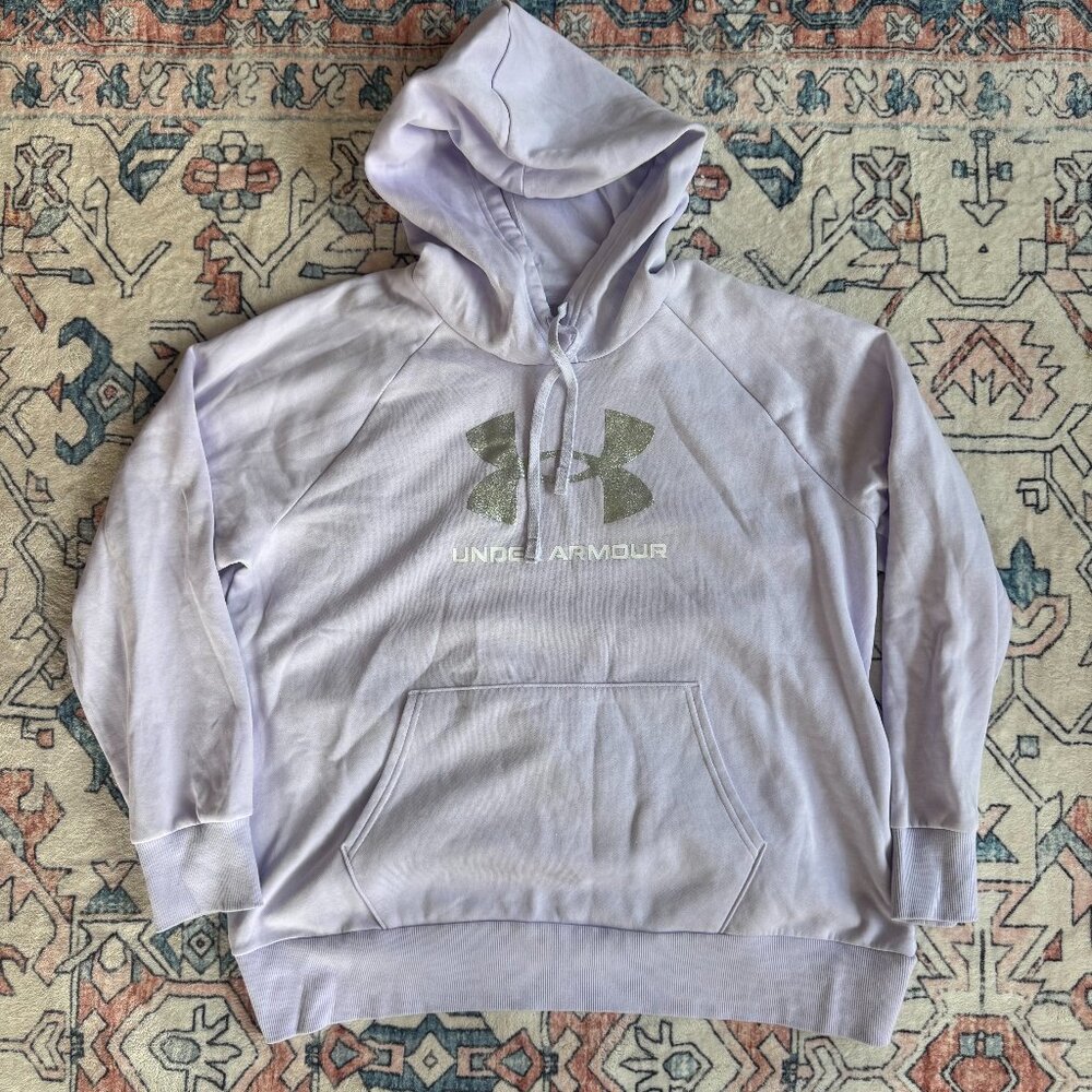Under Armour Women's Rival Fleece Glitter Big Logo Hoodie - size XL